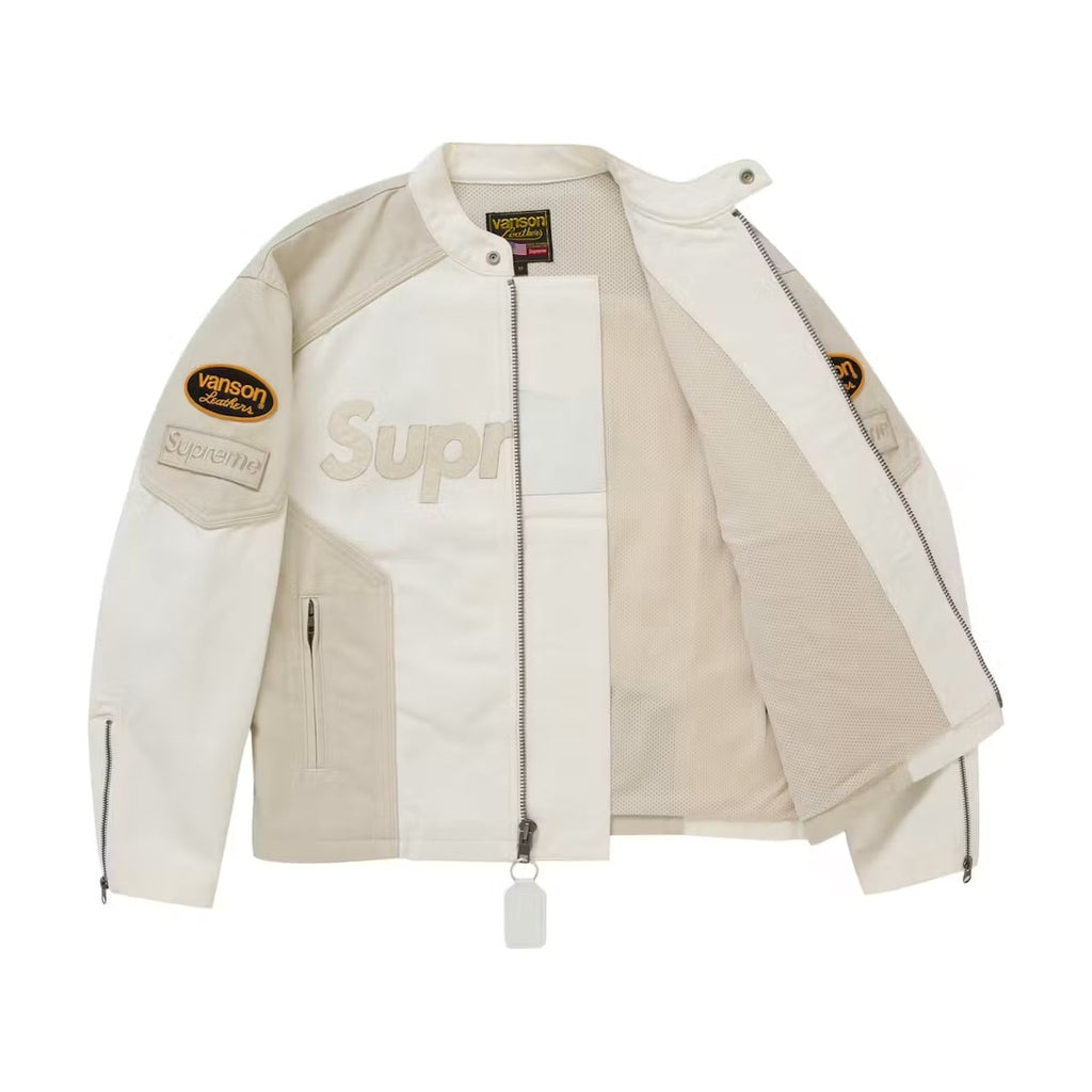 Supreme x Vanson Leathers Cordura Cotton Jacket – White (SS25)