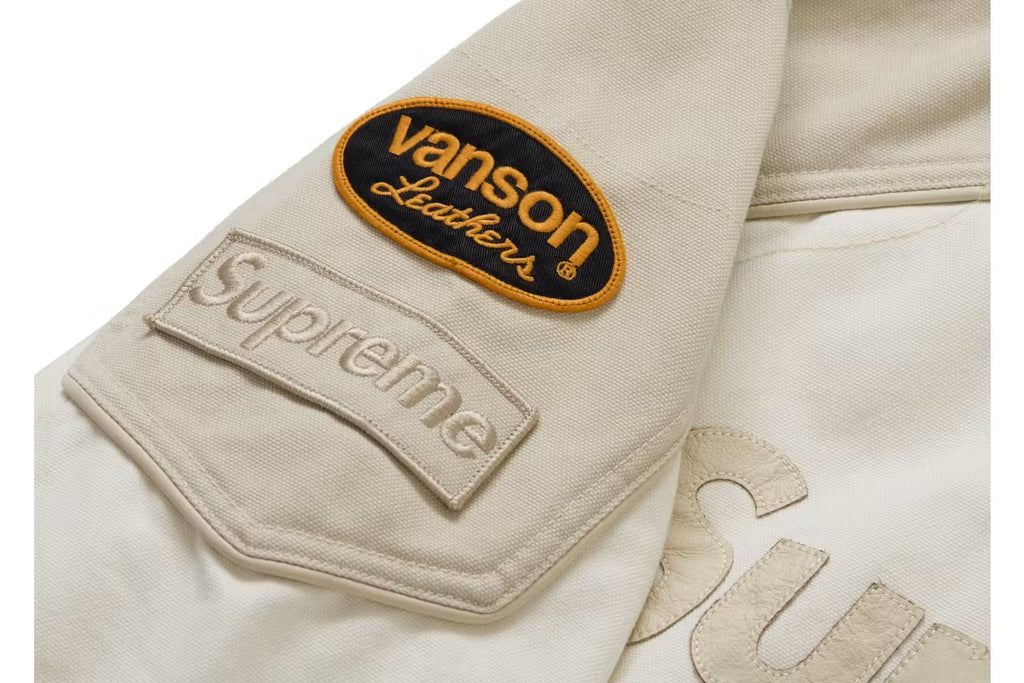 Supreme x Vanson Leathers Cordura Cotton Jacket – White (SS25)