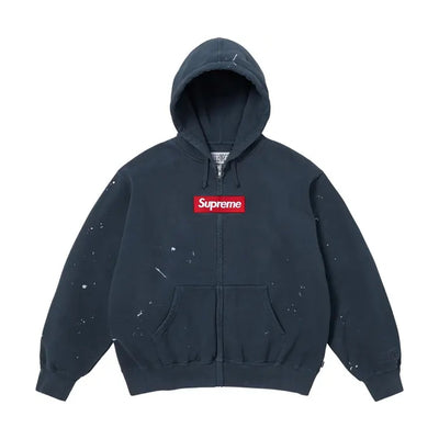 Sweat à capuche zippé Supreme x MM6 Maison Margiela Box Logo – Marine (PE26)