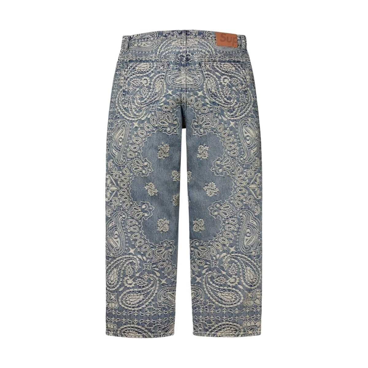 Jean Baggy Jacquard Bandana Bleu (PE25)
