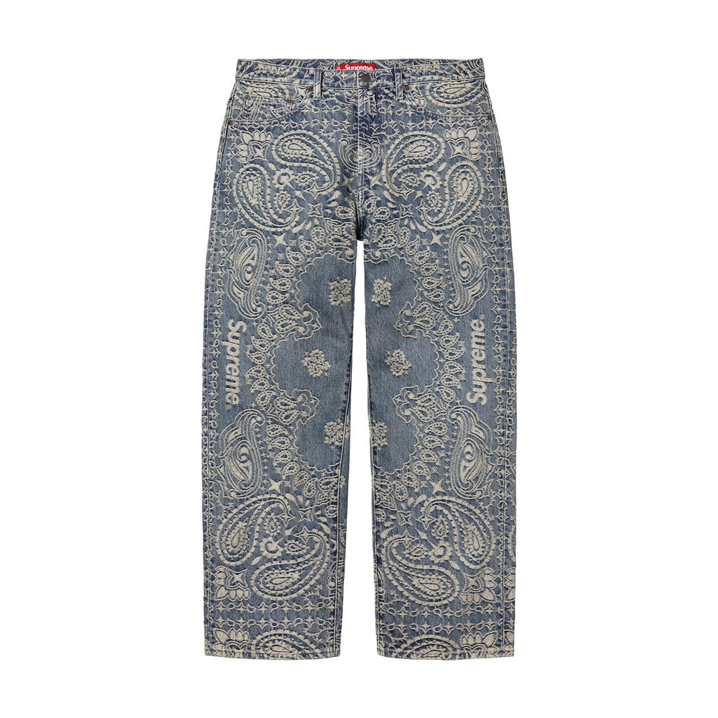 Jean Baggy Jacquard Bandana Bleu (PE25)