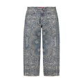 Jean Baggy Jacquard Bandana Bleu (PE25)