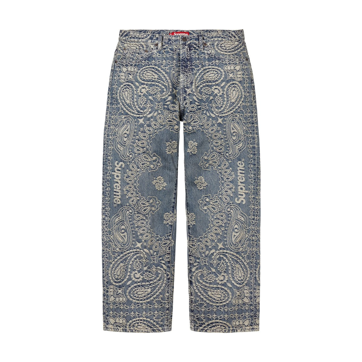 Jean Baggy Jacquard Bandana Bleu (PE25)