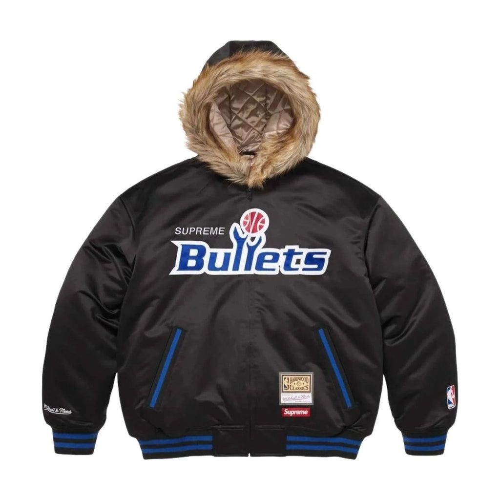 Supreme x Mitchell & Ness Teams Hooded Satin Jacket – Washington Bullets (SS26)