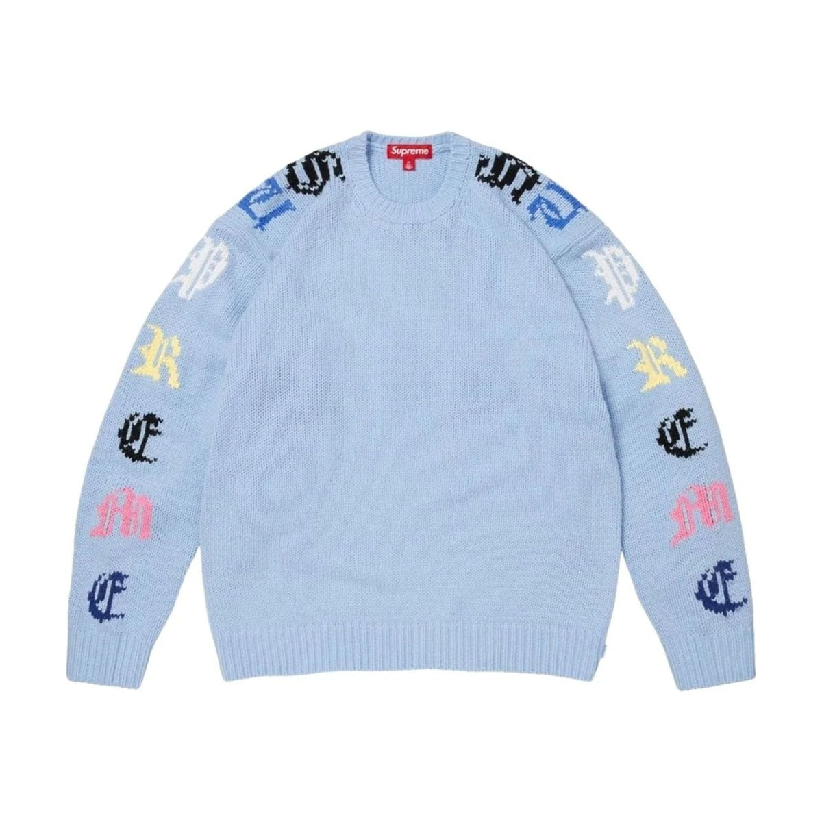 Supreme Old English Sleeve Sweater – Light Blue (SS26)