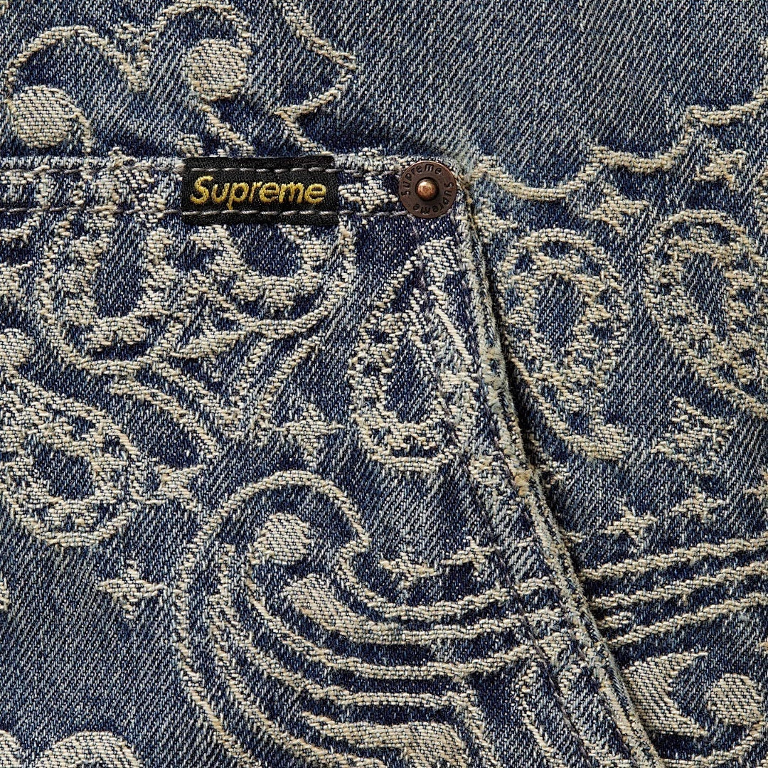 Bandana Jacquard Denim Hooded Work Jacket (SS25)
