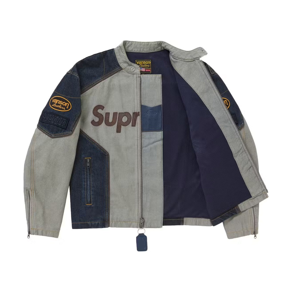 Supreme x Vanson Leathers Cordura Cotton Jacket – Denim (SS25)