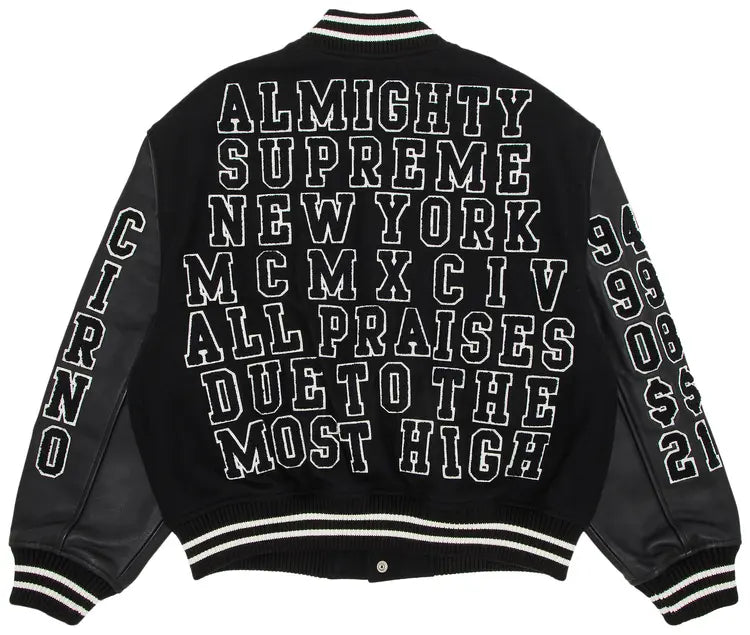 Supreme Praises Varsity Jacket Black