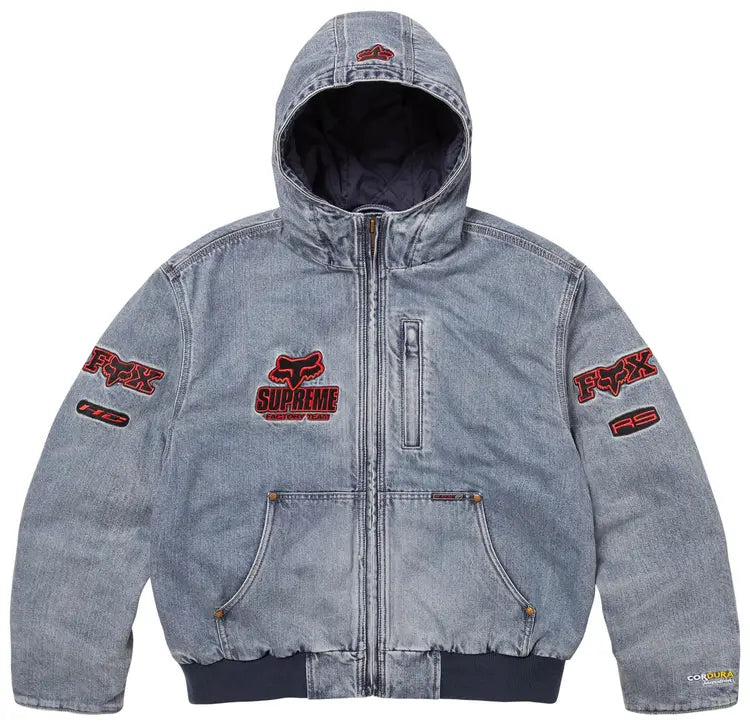 Supreme x Fox Racing Hooded Work Jacket Denim