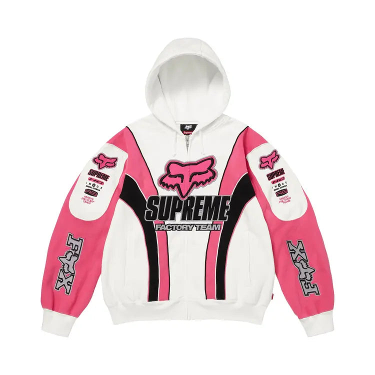 Supreme x Fox Racing Factory Team Zip Hoodie White