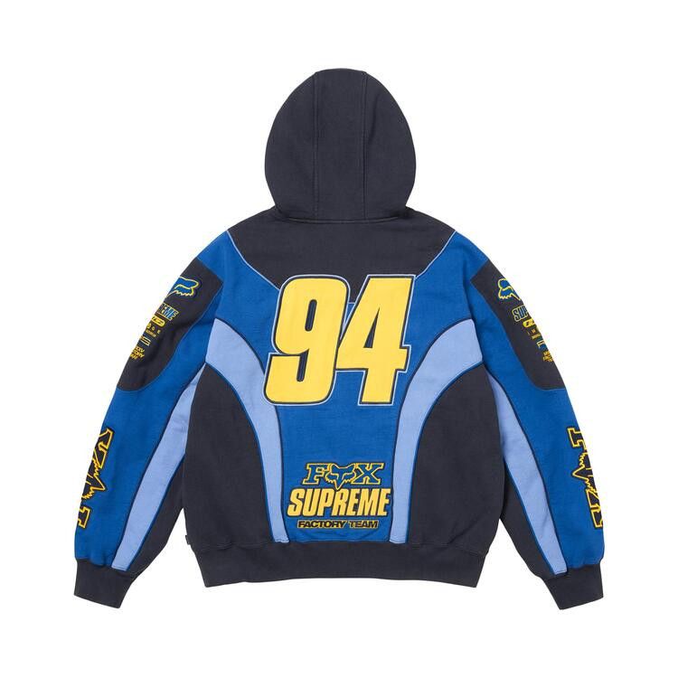 Supreme x Fox Racing Factory Team Zip Hoodie Blue