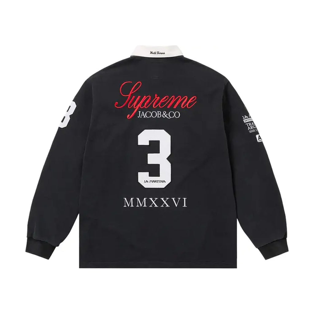 Supreme x La Martina x Jacob & Co Rugby Polo – Black (SS26)