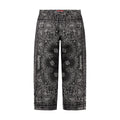 Jean baggy noir en jacquard bandana (PE25)