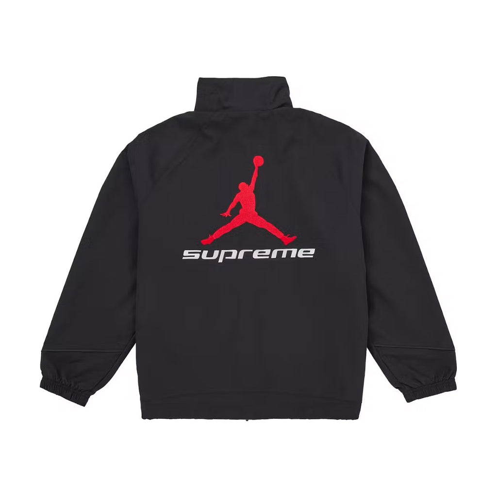 Supreme x Jordan Track Jacket – Black/University Red (SS26)