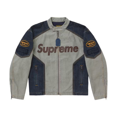 Veste Supreme x Vanson Leathers en coton Cordura – Denim (PE25)