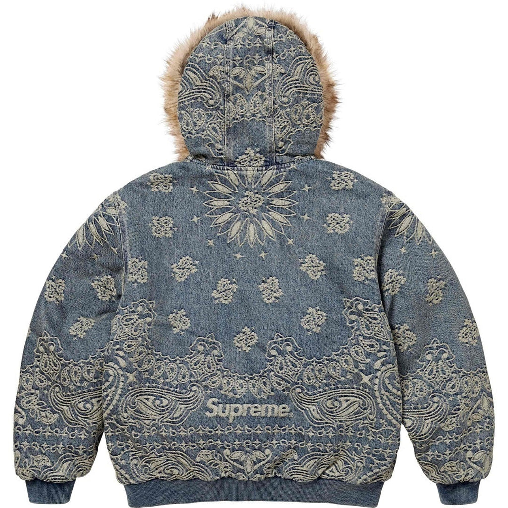 Bandana Jacquard Denim Hooded Work Jacket (SS25)