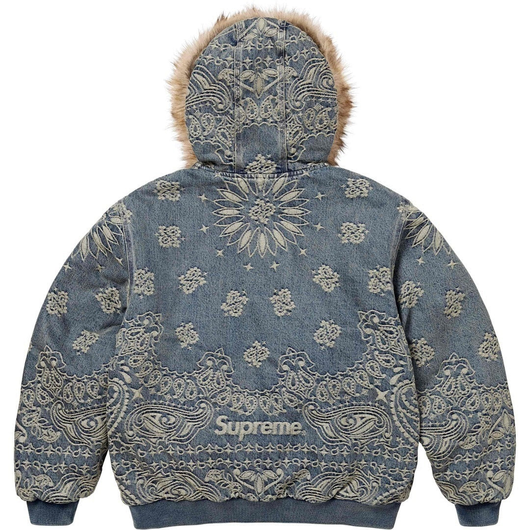 Bandana Jacquard Denim Hooded Work Jacket (SS25)
