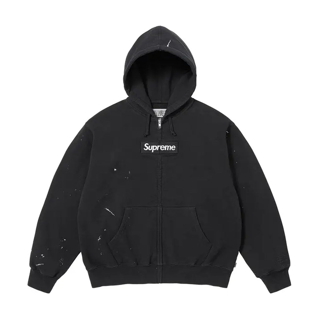 Supreme x MM6 Maison Margiela Box Logo Zip Up Hooded Sweatshirt – Black (SS26)