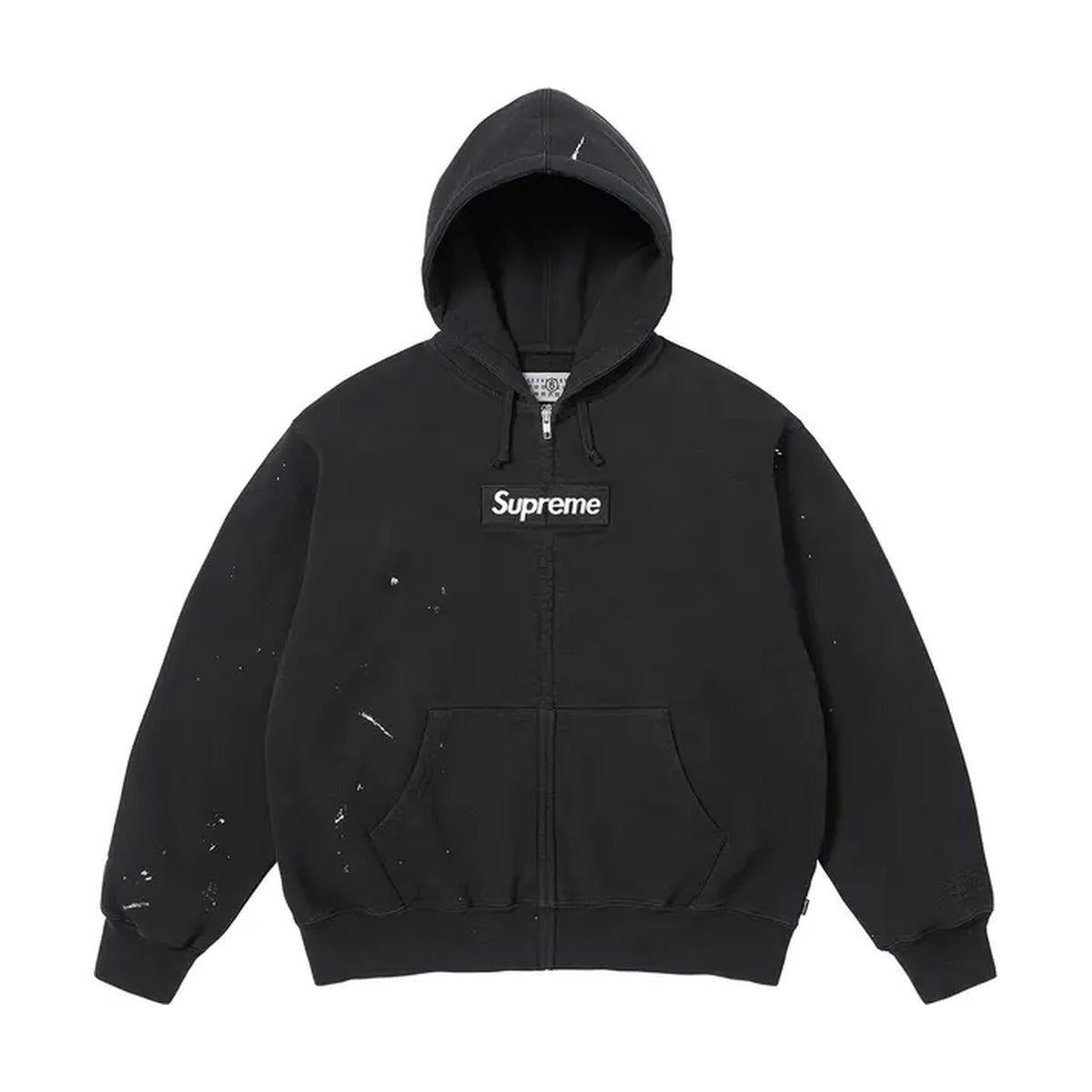 Supreme x MM6 Maison Margiela Box Logo Zip Up Hooded Sweatshirt – Black (SS26)