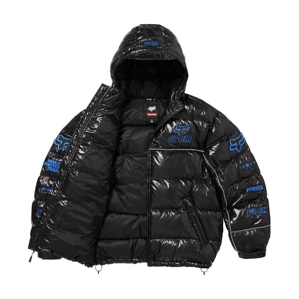 Supreme x Fox Racing Shiny Down Puffer – Black (FW25)