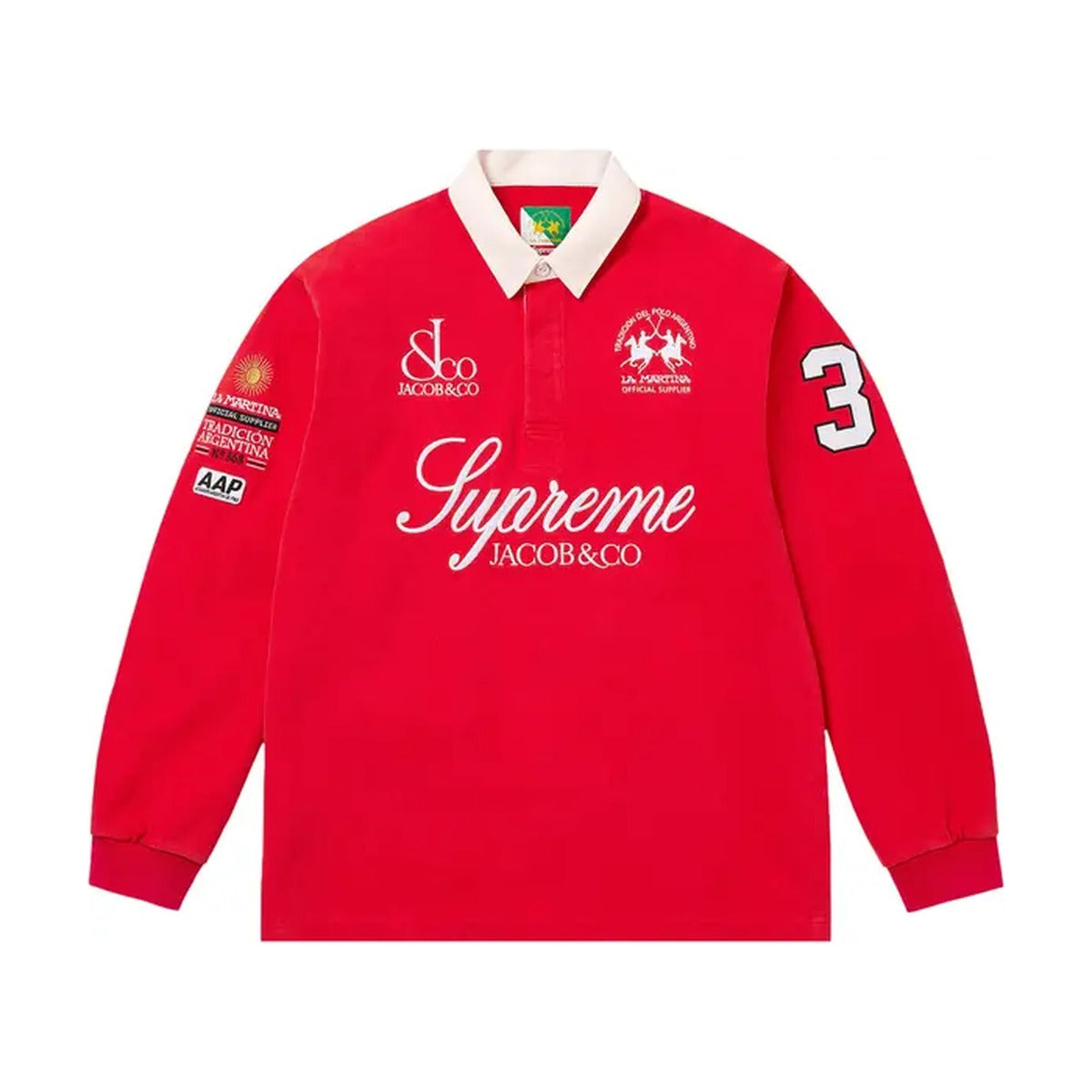 Polo de rugby Supreme x La Martina x Jacob & Co – Rouge (PE26)