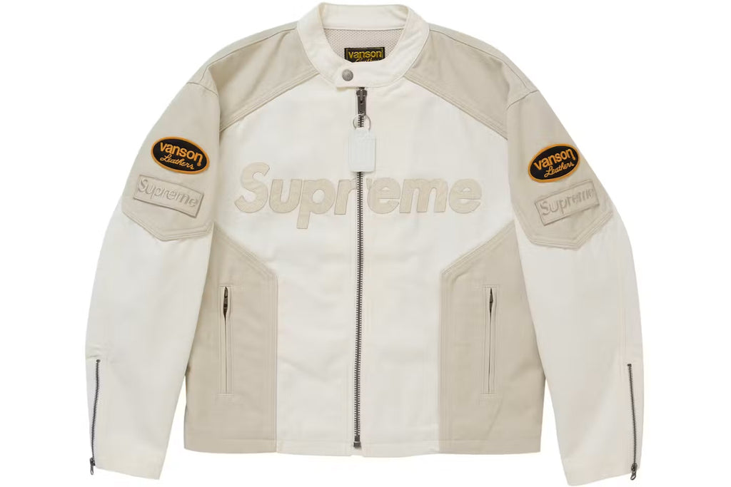 Supreme x Vanson Leathers Cordura Cotton Jacket – White (SS25)