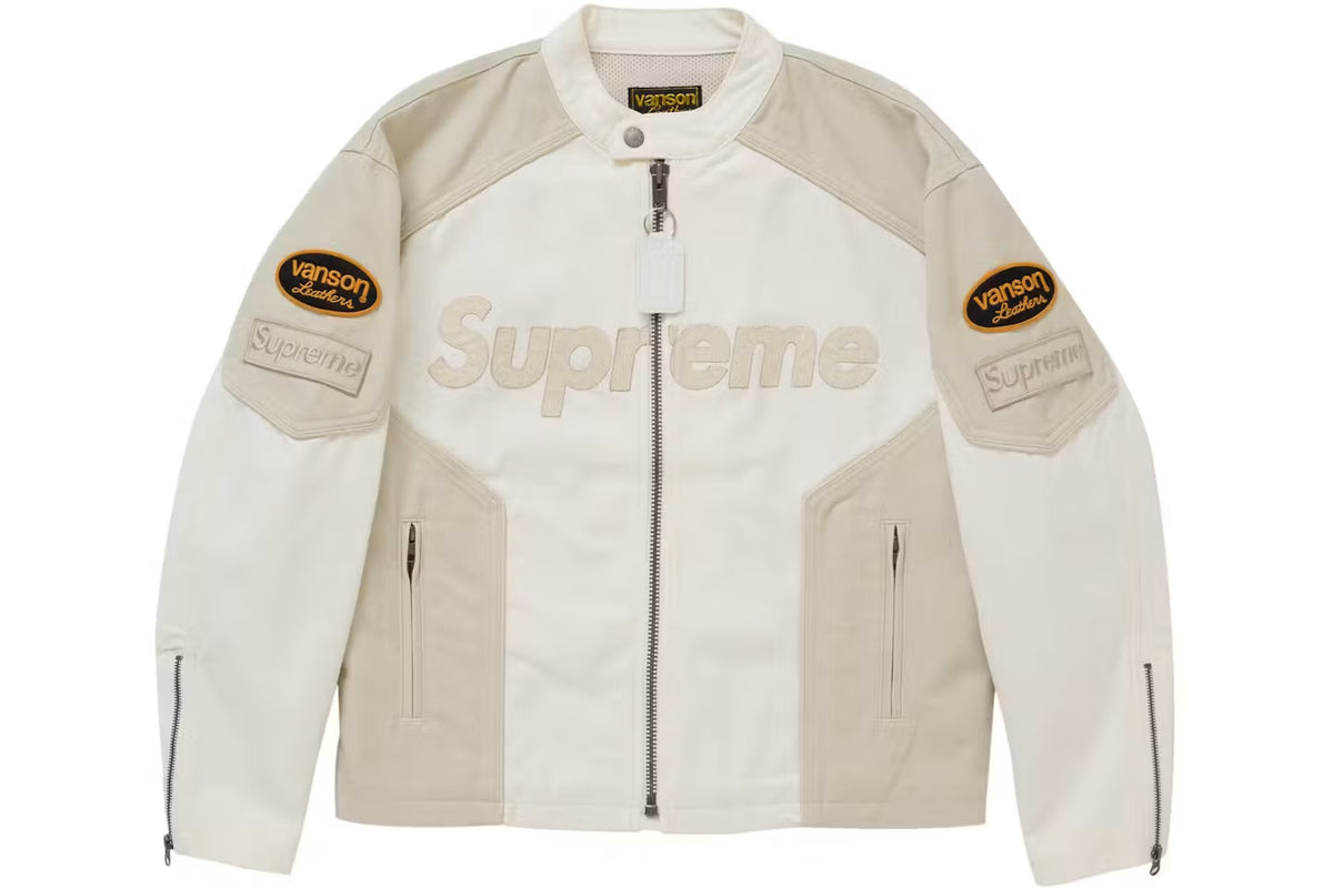 Supreme x Vanson Leathers Cordura Cotton Jacket – White (SS25)