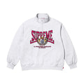 Pull demi-zip avec appliqué Supreme Crest – Gris cendré (AH25)
