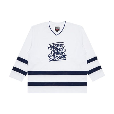 Maillot de hockey Supreme x Marithé + François Girbaud – Blanc (PE25)