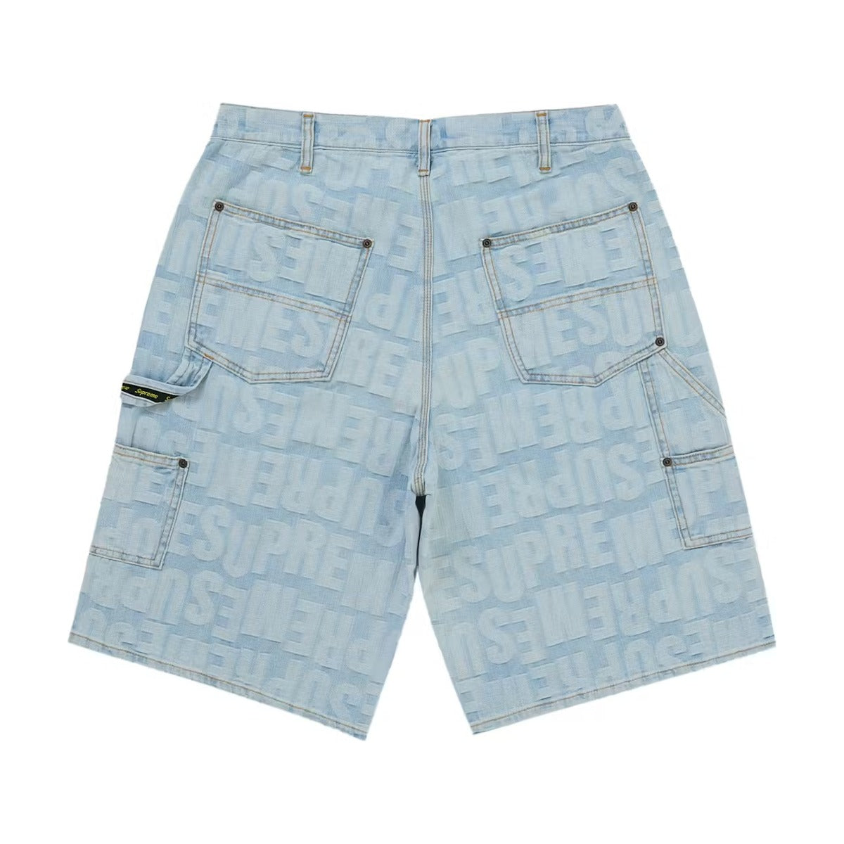 Supreme Repeat Jacquard Double Knee Short – Light Washed Indigo (SS26)