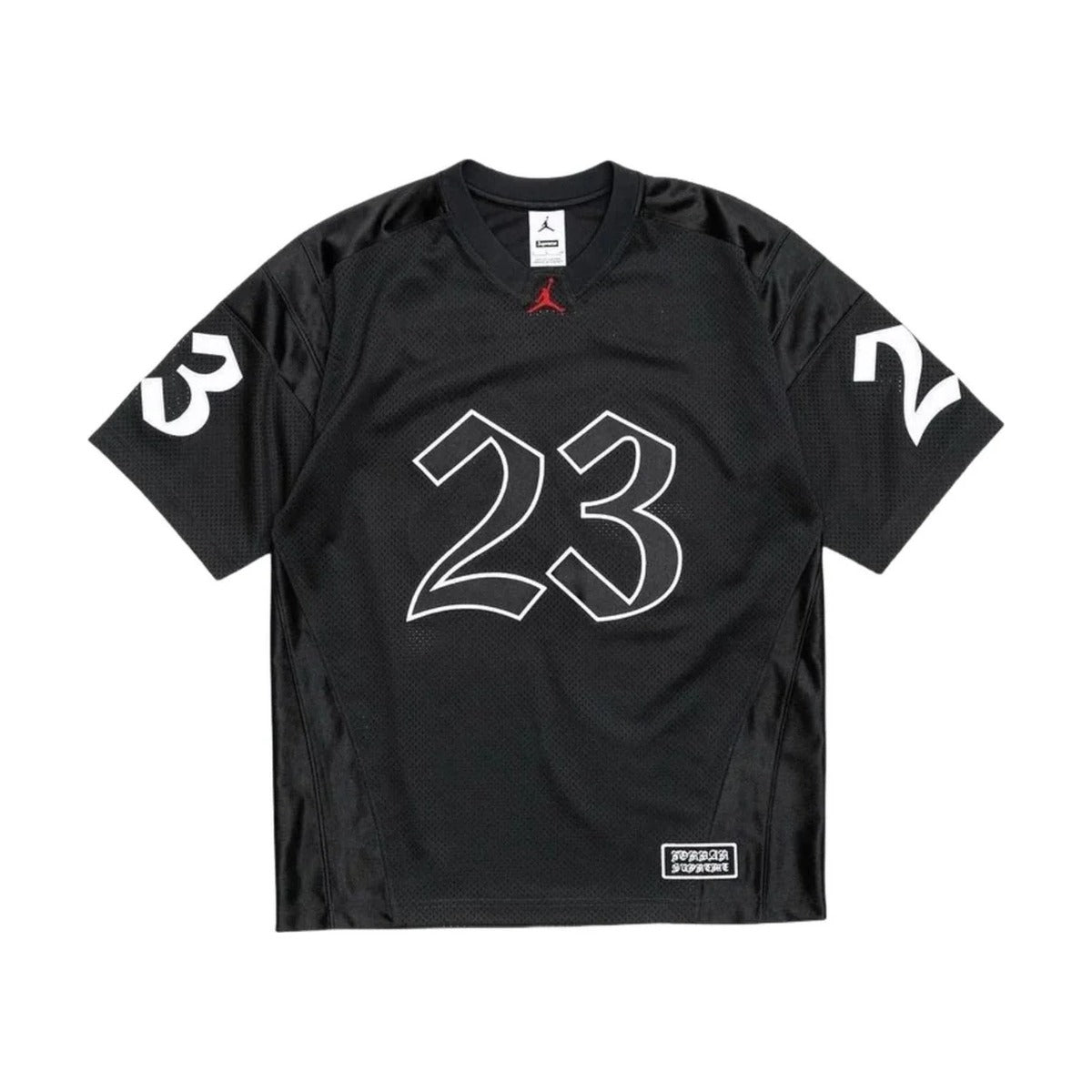 Maillot Supreme x Jordan – Noir/Rouge universitaire (PE26)