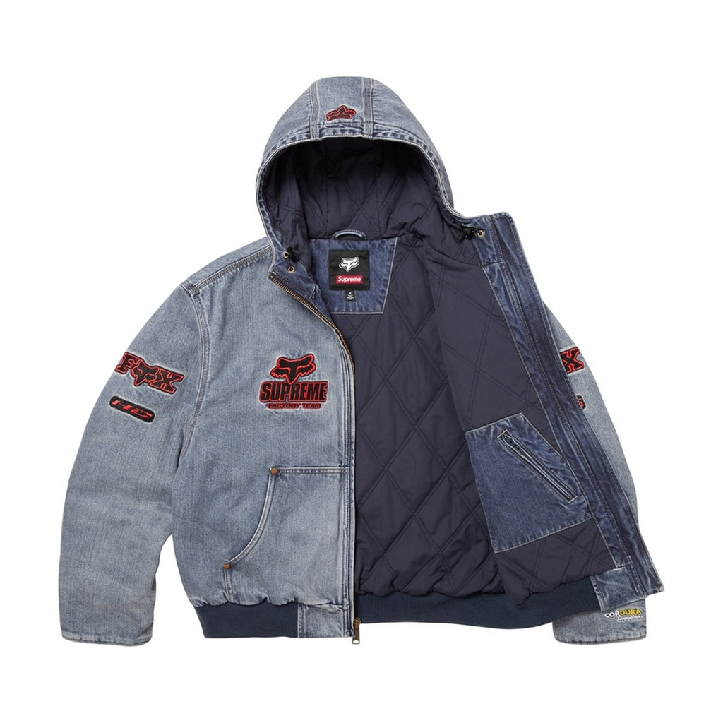 Veste de travail à capuche Supreme x Fox Racing – Denim (AH25)
