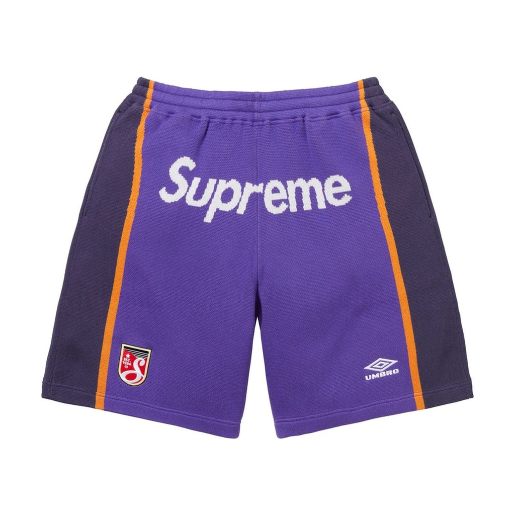 Short de football en maille Supreme x Umbro violet (PE25)