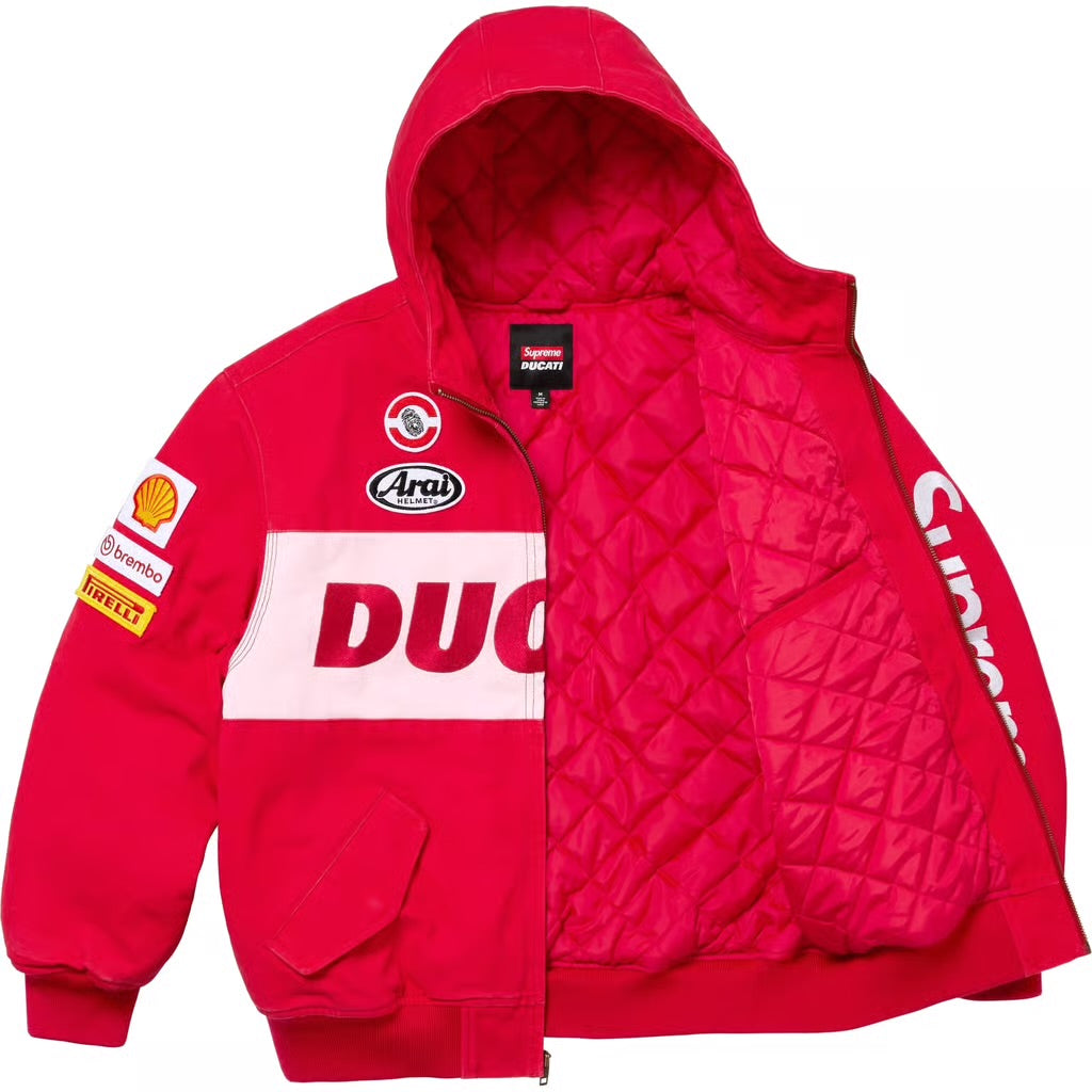 Supreme x Ducati Hooded Work Jacket – Red (SS24)