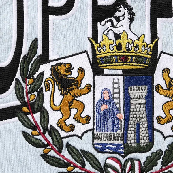 Supreme Crest Appliqué Half Zip Pullover – Light Blue (FW25)