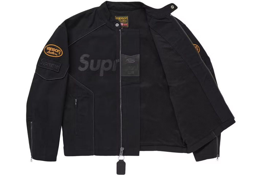 Supreme x Vanson Leathers Cordura Cotton Jacket – Black (SS25)