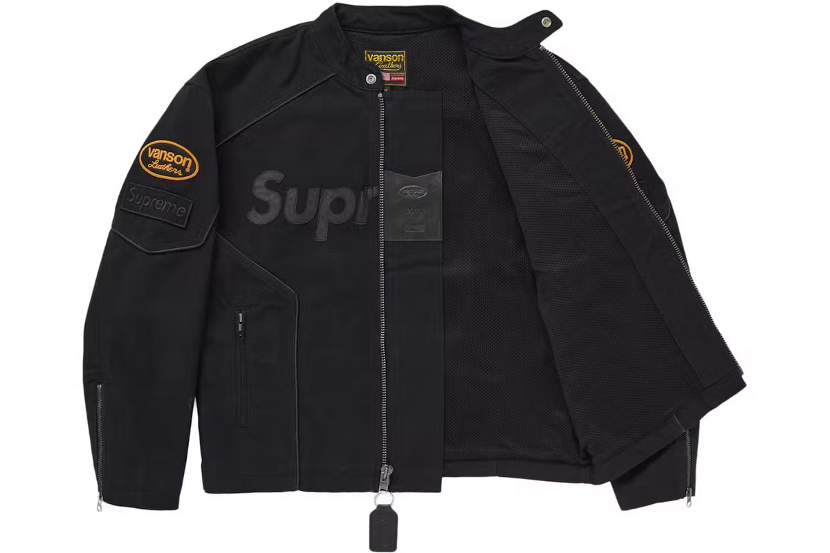 Supreme x Vanson Leathers Cordura Cotton Jacket – Black (SS25)