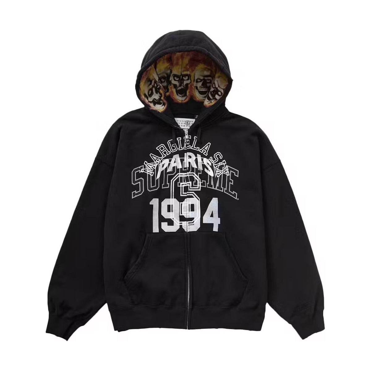 Supreme x MM6 Maison Margiela Zip Up Hooded Sweatshirt – Black (SS24)