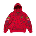 Supreme x Vanson Leathers Spider-Man Zip Up Hooded Sweatshirt – Red (SS26)