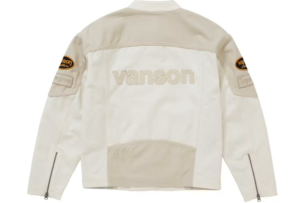 Supreme x Vanson Leathers Cordura Cotton Jacket – White (SS25)