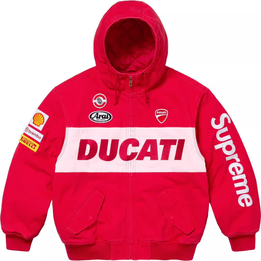 Supreme x Ducati Hooded Work Jacket – Red (SS24)