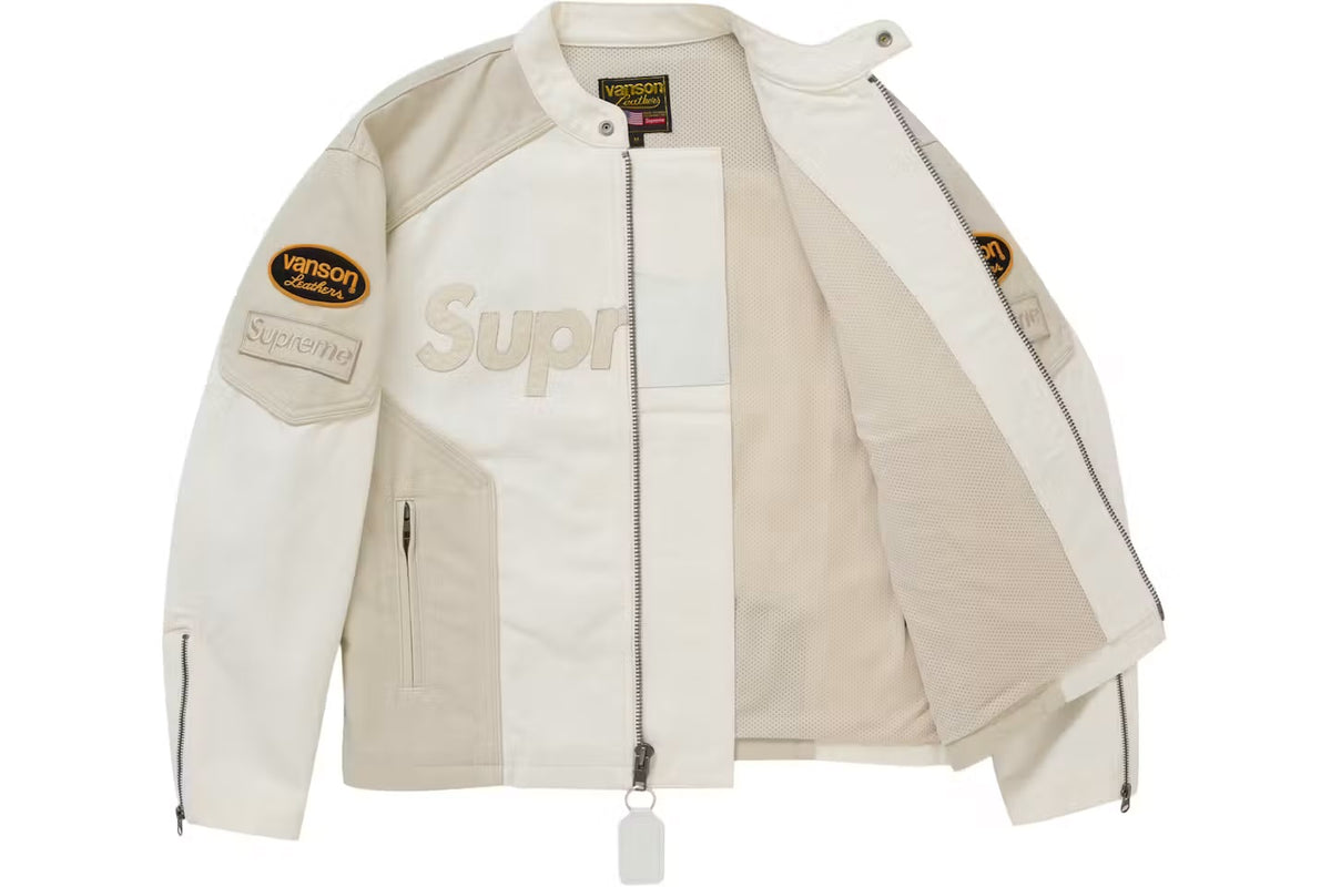 Supreme x Vanson Leathers Cordura Cotton Jacket – White (SS25)