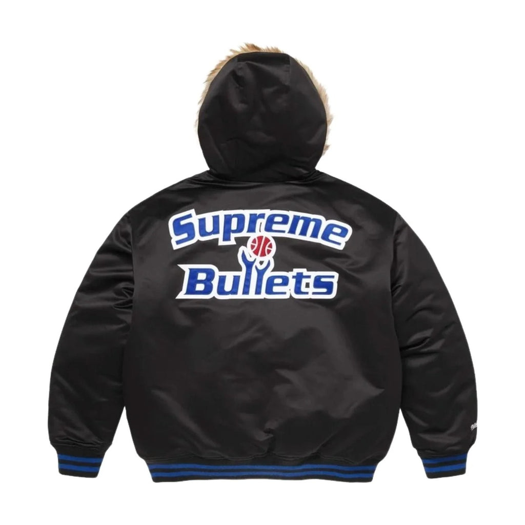 Supreme x Mitchell & Ness Teams Hooded Satin Jacket – Washington Bullets (SS26)