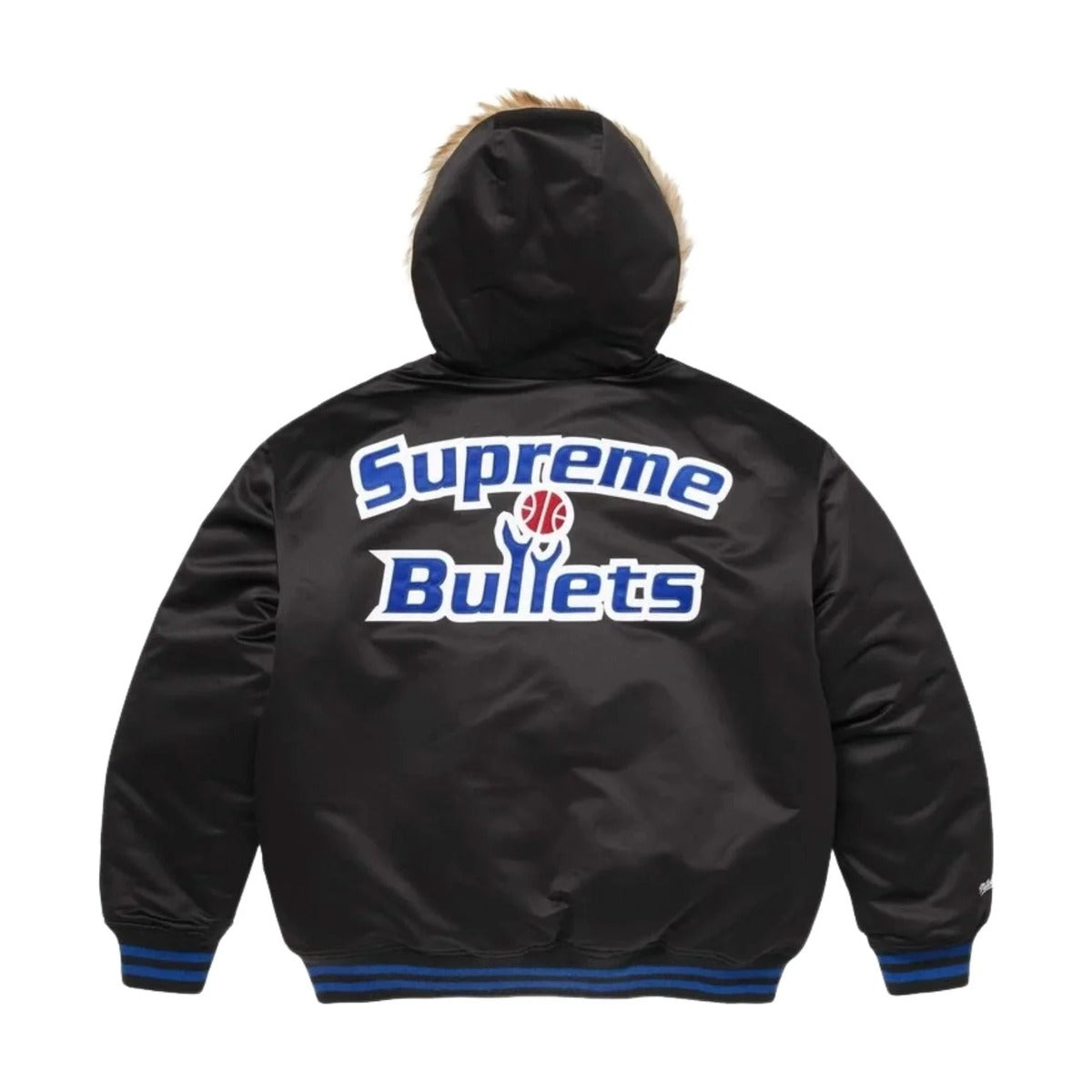 Supreme x Mitchell & Ness Teams Hooded Satin Jacket – Washington Bullets (SS26)