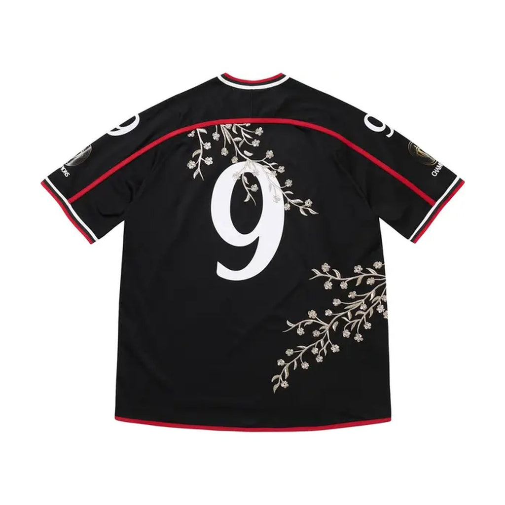Supreme Floral Soccer Jersey – Black (FW25)