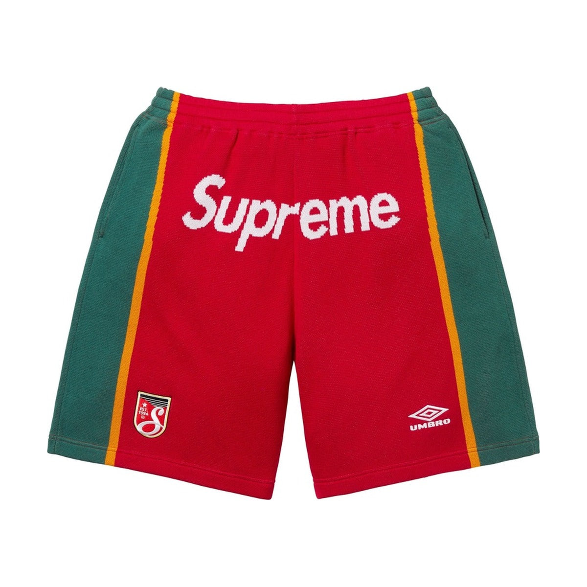 Short de football en maille Supreme x Umbro rouge (PE25)