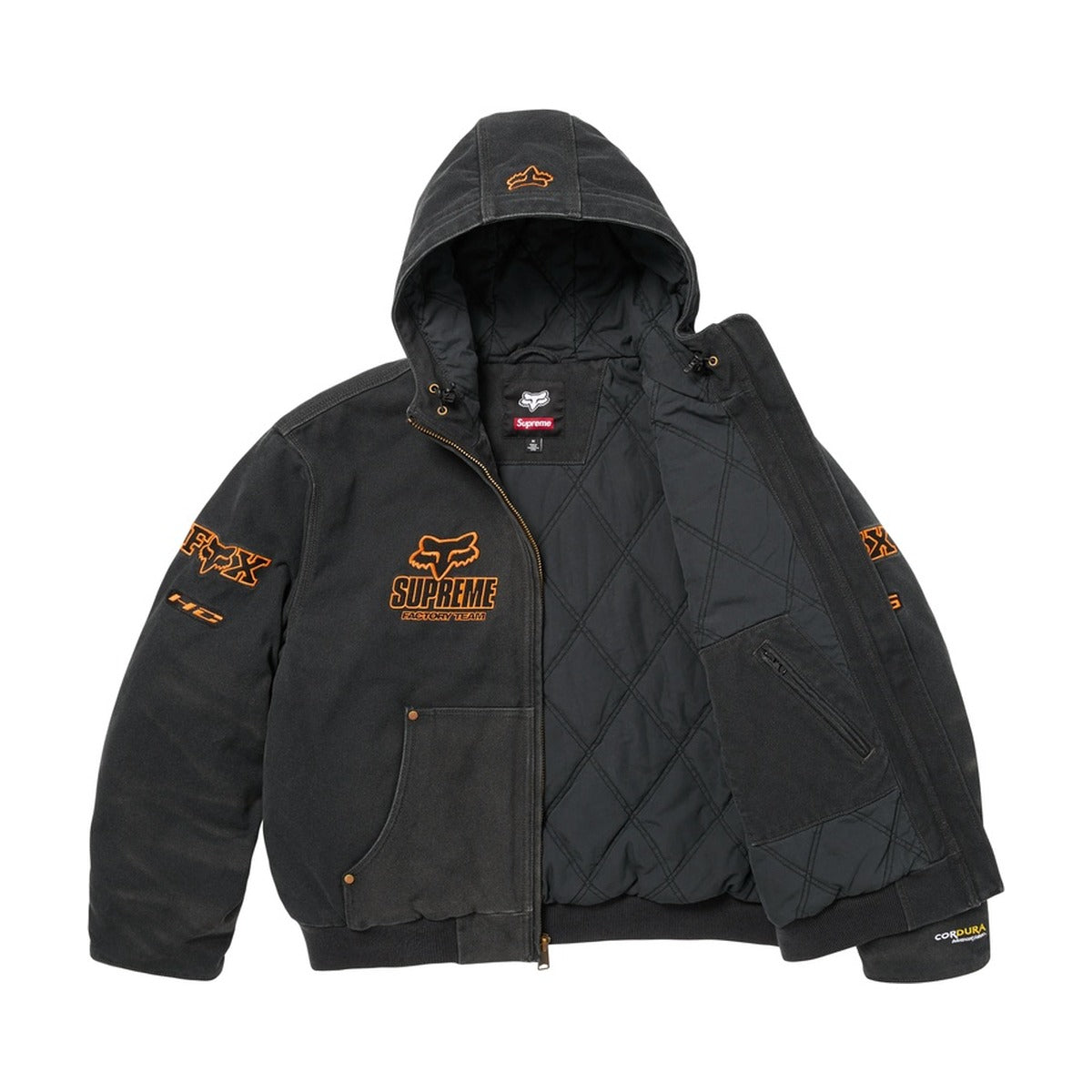 Veste de travail à capuche Supreme x Fox Racing – Noir (AH25)
