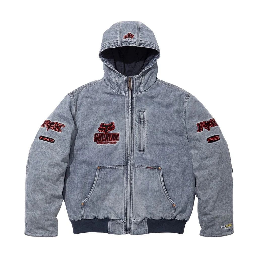 Veste de travail à capuche Supreme x Fox Racing – Denim (AH25)