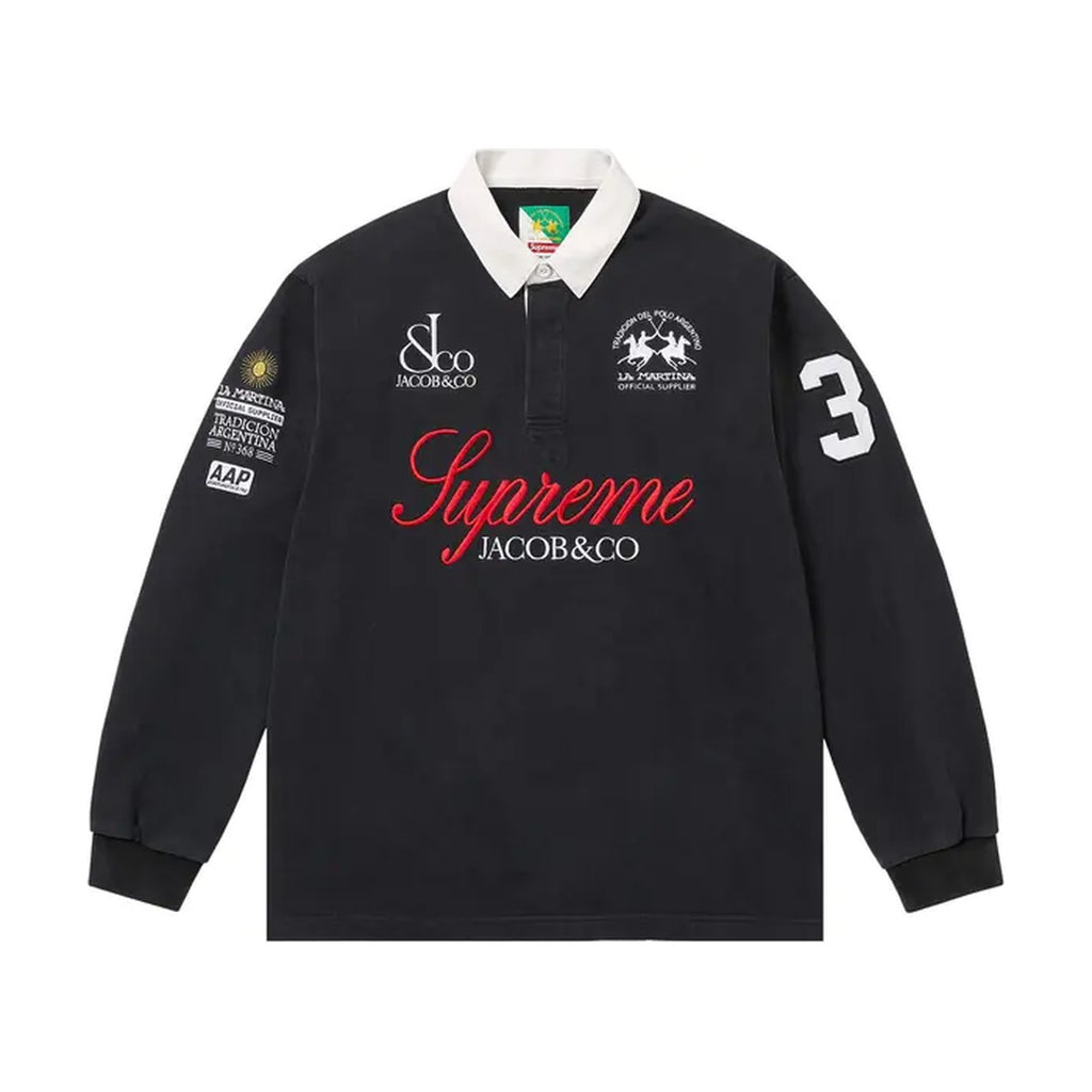 Supreme x La Martina x Jacob & Co Rugby Polo – Black (SS26)