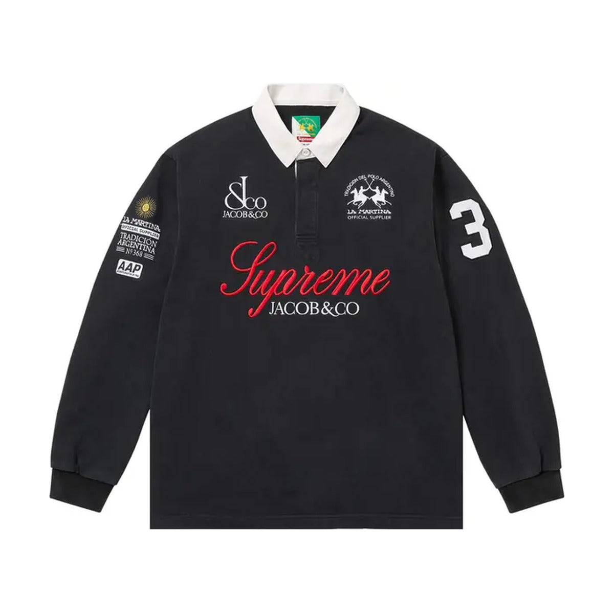 Supreme x La Martina x Jacob & Co Rugby Polo – Black (SS26)